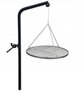 Grill de guindaste com braço de lança, grelha de 70 cm em aço inoxidável para fogueira de jardim