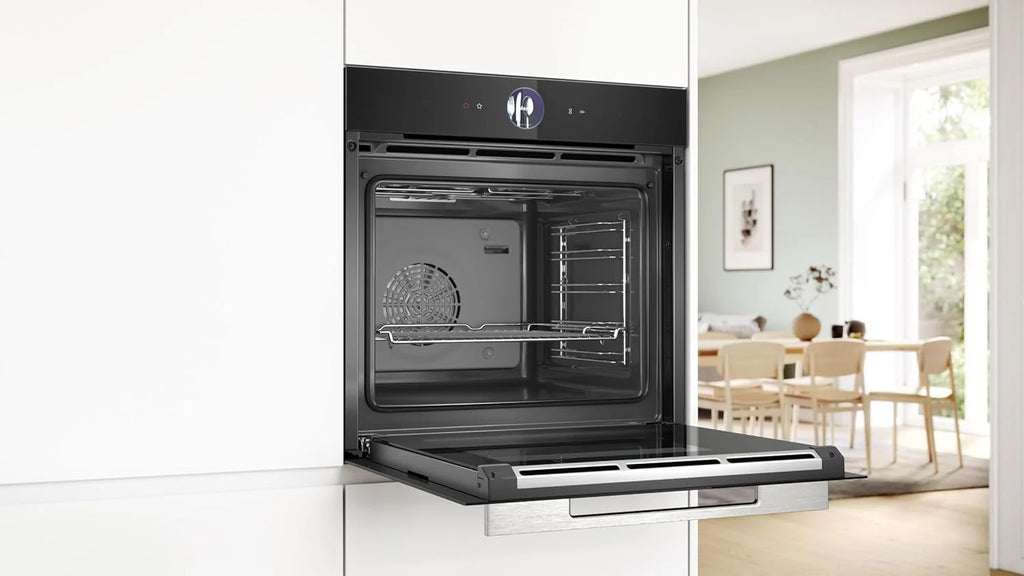Bosch - Forno Multifunções com Vapor Adicionado, 60 cm, Série 8, Eletrónica TFT TouchControl Plus, AirFry, Home Connect, Preto, HRG7361B1