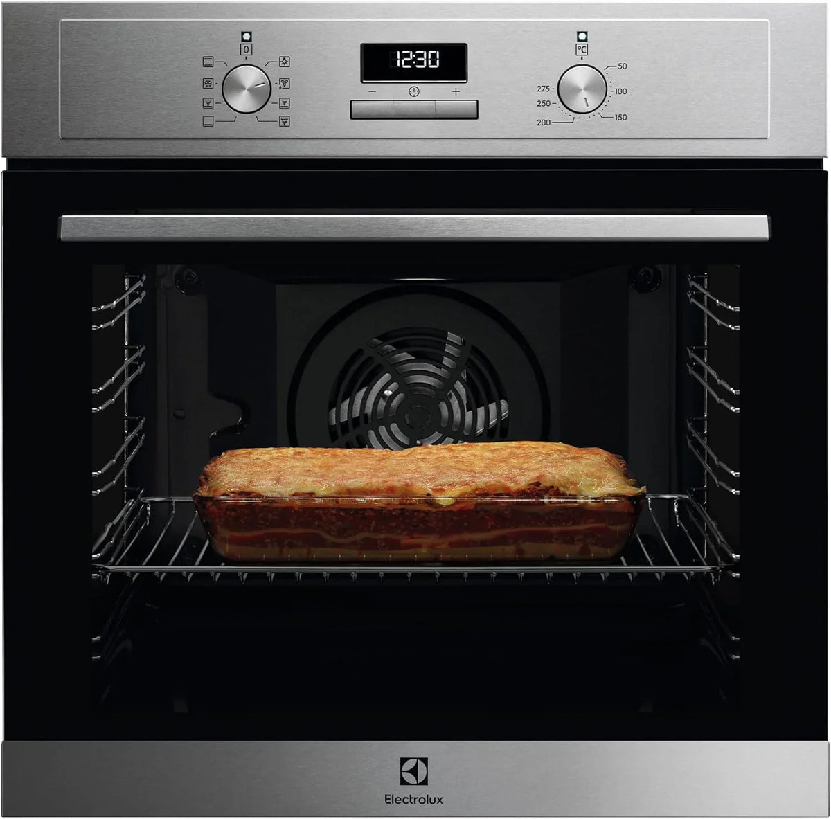 Forno Multifunções Electrolux EOF6P54TX, 72 L, Função Grill, 1000W, Tecnologia SurroundCook, Limpeza Pirolítica, Display LED, Comandos Retráteis, Calhas Telescópicas, Inox, Fabricado na Alemanha