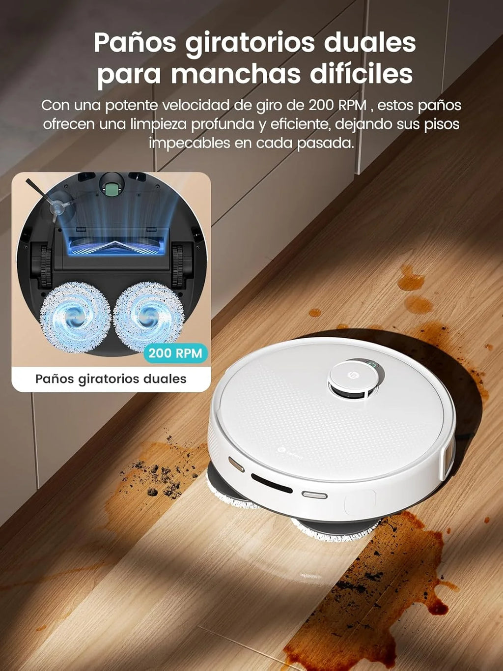 Lefant M3 Robô Aspirador e Passa Pano com Base de Esvaziamento Automático, Navegação a Laser dToF, Mapeamento Inteligente, Evitamento de Obstáculos PSD 190°, 12000Pa, Autonomia 220mins, WiFi/Alexa/APP/i Watch, 2,4G & 5G