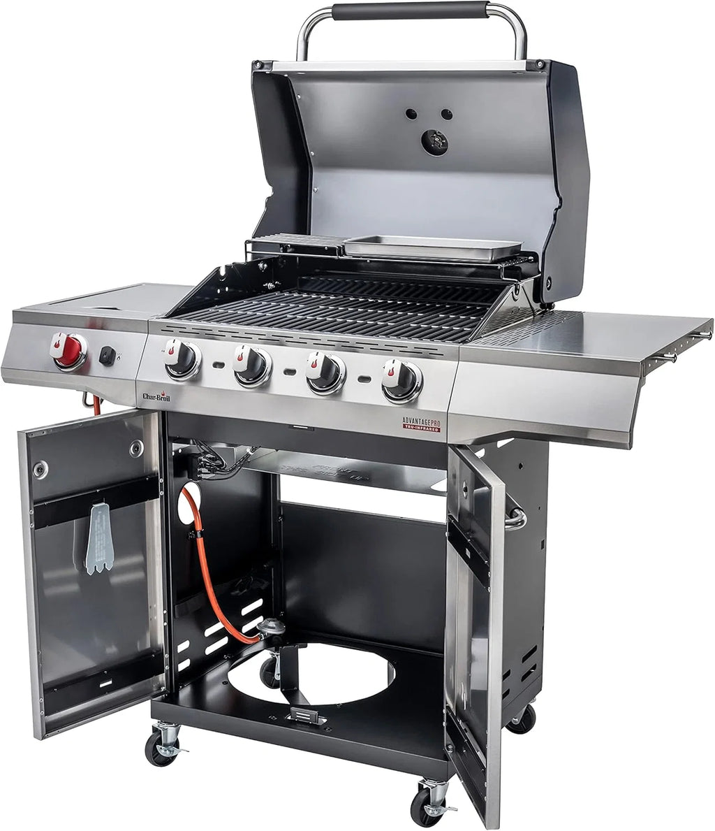 Char-Broil Churrasqueira a Gás Advantage PRO S 4 - Churrasqueira a gás com 4 queimadores e Tecnologia TRU-Infrared, queimador de alta potência de 900 °C, grelhas de ferro fundido