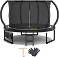 Devoko Cama Elástica Exterior para Crianças Ø 228/305/366/427 cm, Trampolim de Jardim Exterior Abóbora com Certificação GS com Rede de Segurança, Escada, Capacidade 150 kg