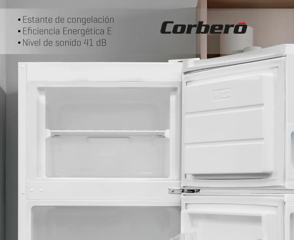 Corberó - Geladeira de 2 Portas | CF2PV21324W | 57x54x145 | Capacidade 212L | Luz Interna, Gaveta para Legumes, Prateleiras Ajustáveis na Porta, Degelo Manual, Prateleiras de Vidro, Porta-ovos, Bandejas de Gelo | Branco