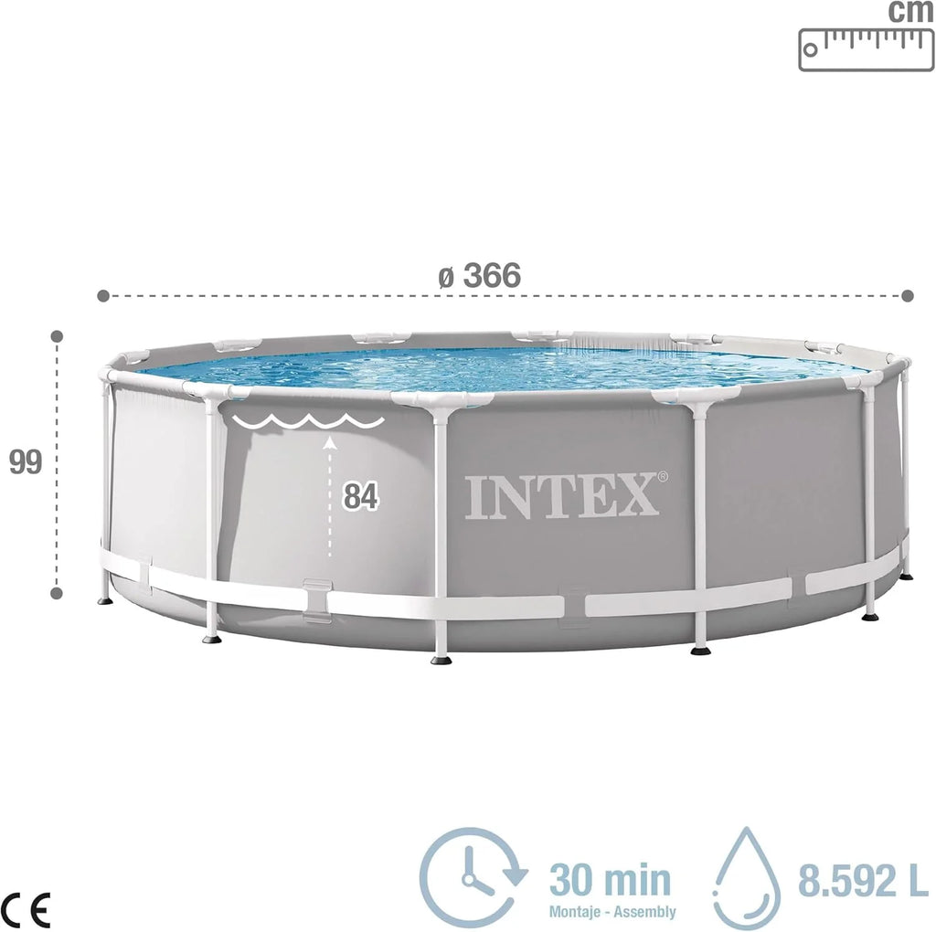 Intex 26716NP - Piscina redonda desmontável Intex Prisma Frame 366x99 cm com bomba filtrante