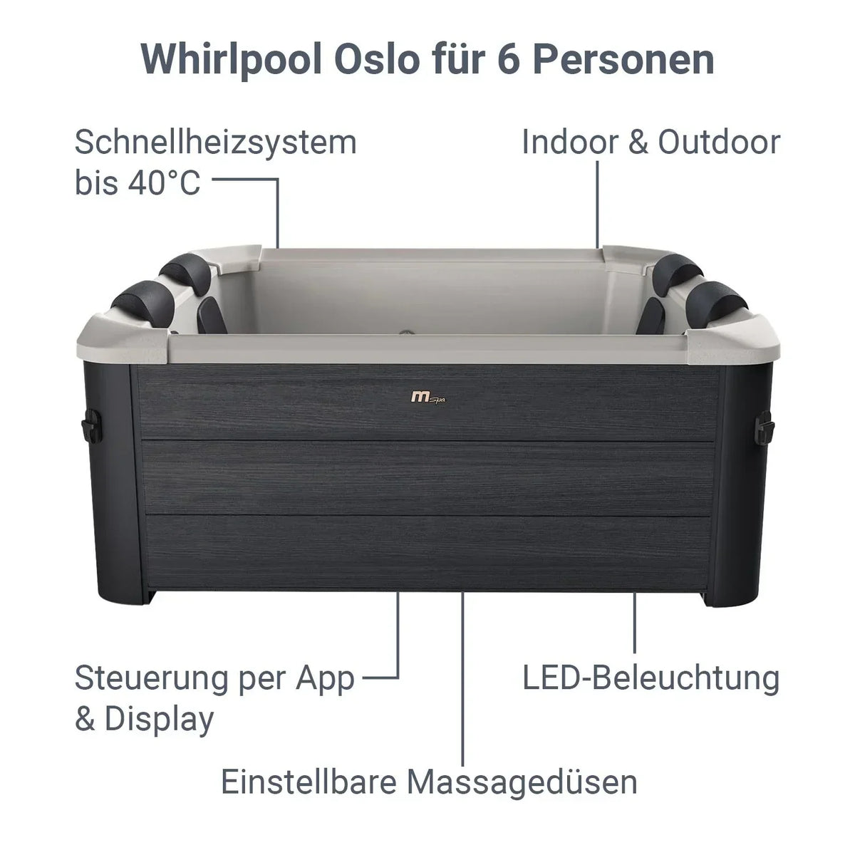 2026 Oslo LED-Illuminated Spa Whirlpool