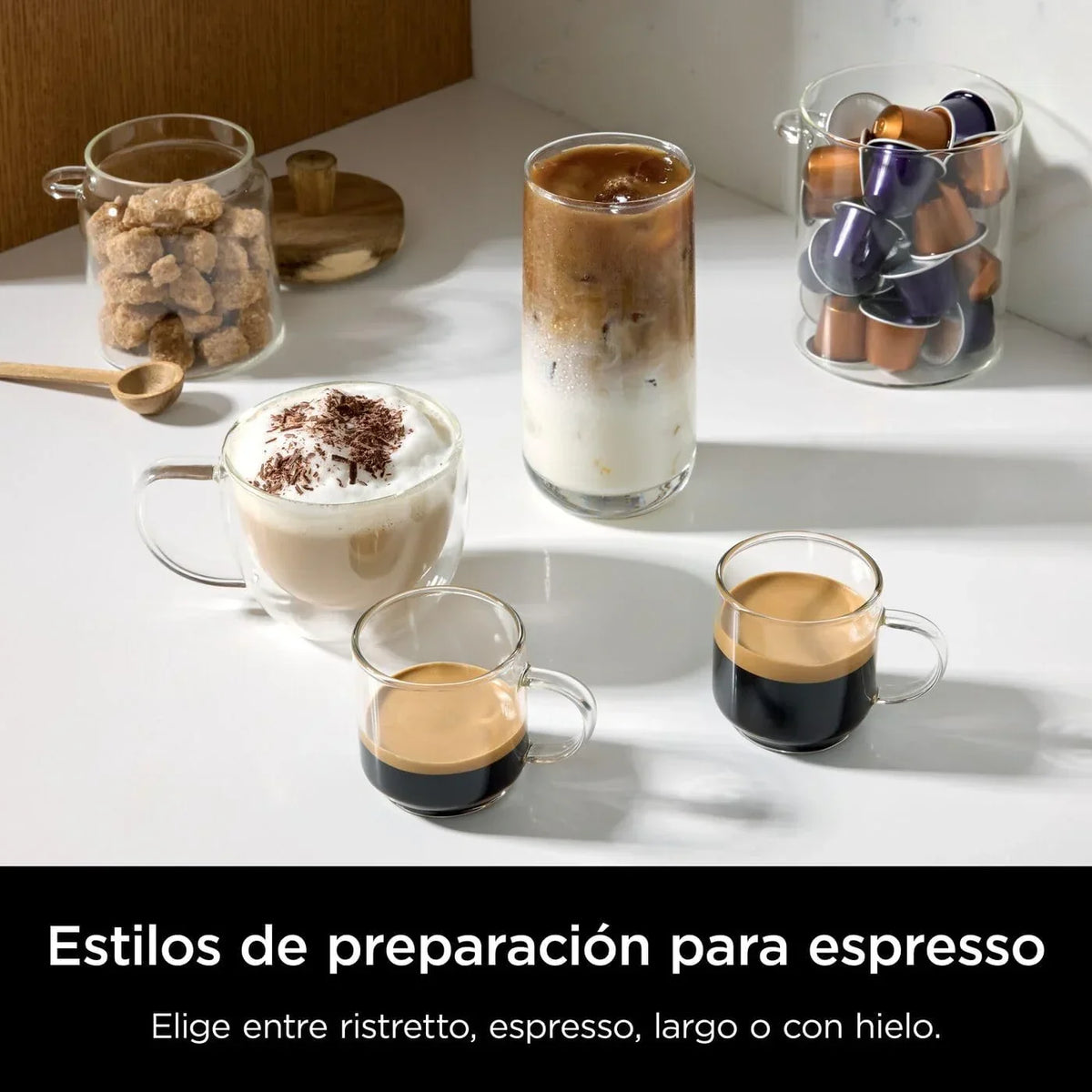 Cafeteira Ninja Prestige CFN802EU 2 em 1 para Café Moído e Cápsulas, com Moedor Embutido, Prepara Lattes, Iced Coffees e Flat Whites, Preta