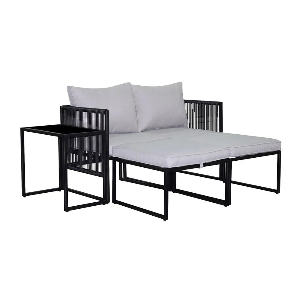 Conjunto de Mobiliário de Jardim Jumi, com almofadas, cinzento