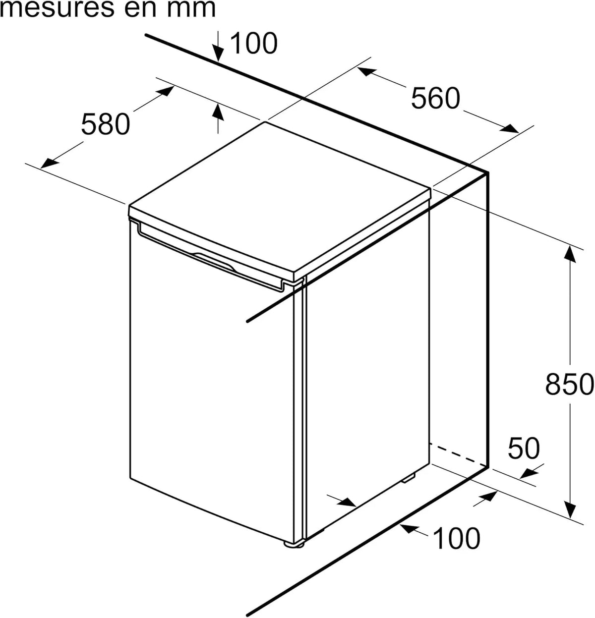 Bosch GTV15NWEB - Freezer de Embutir (Série 2 - 83 L, 3 Gavetas de Congelamento, 85 x 56 cm), Branco