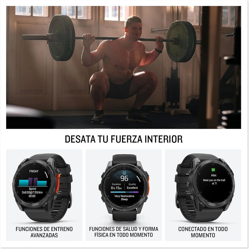 Garmin fēnix 8-51mm - Relógio GPS Multiesportivo de Alta Performance com Tela sensível ao toque AMOLED, Lanterna LED, Alto-falante e Microfone Integrados, Mapas e até 29 dias de autonomia, Preto
