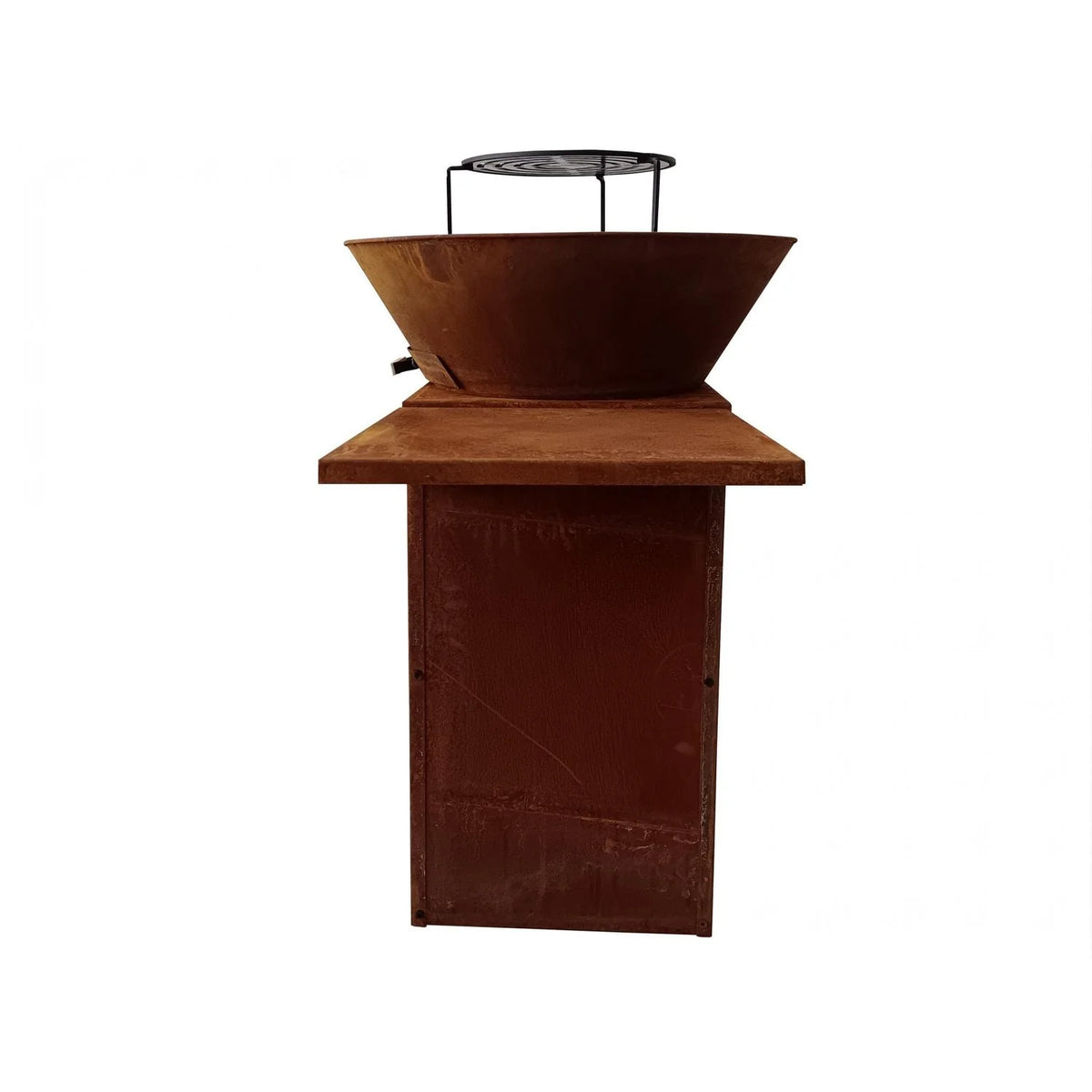 Churrasqueira de aço corten com chapa de 60 cm