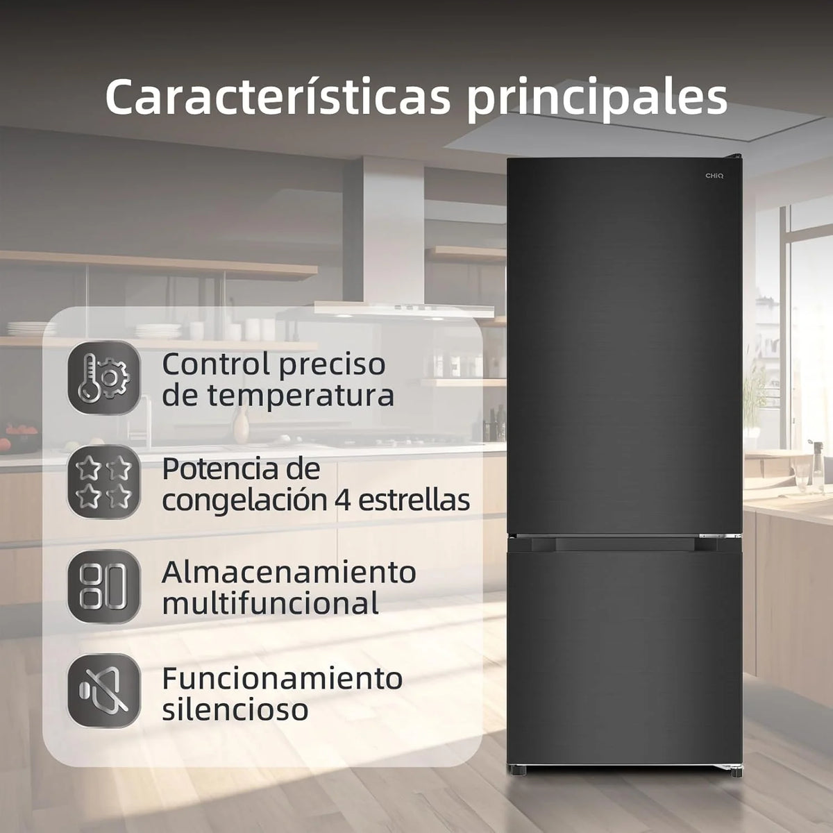 Geladeira CHiQ FBM205L42 205 L, Low Frost, Classe Energética E, Silenciosa com 39 dB, Portas Reversíveis