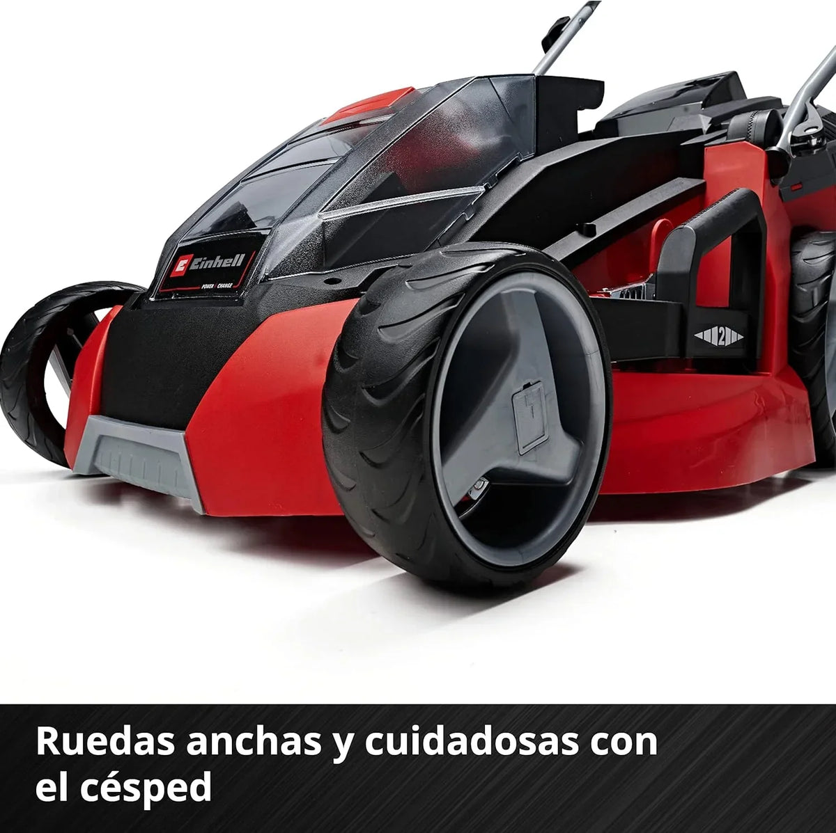 Cortador de grama a bateria Einhell GE-CM 43 Li M Kit Power X-Change (36V, 43 cm de largura de corte, até 600 m², sem escovas, função mulching, saco coletor de 63L, com 2 baterias de 4,0 Ah e 2 carregadores)