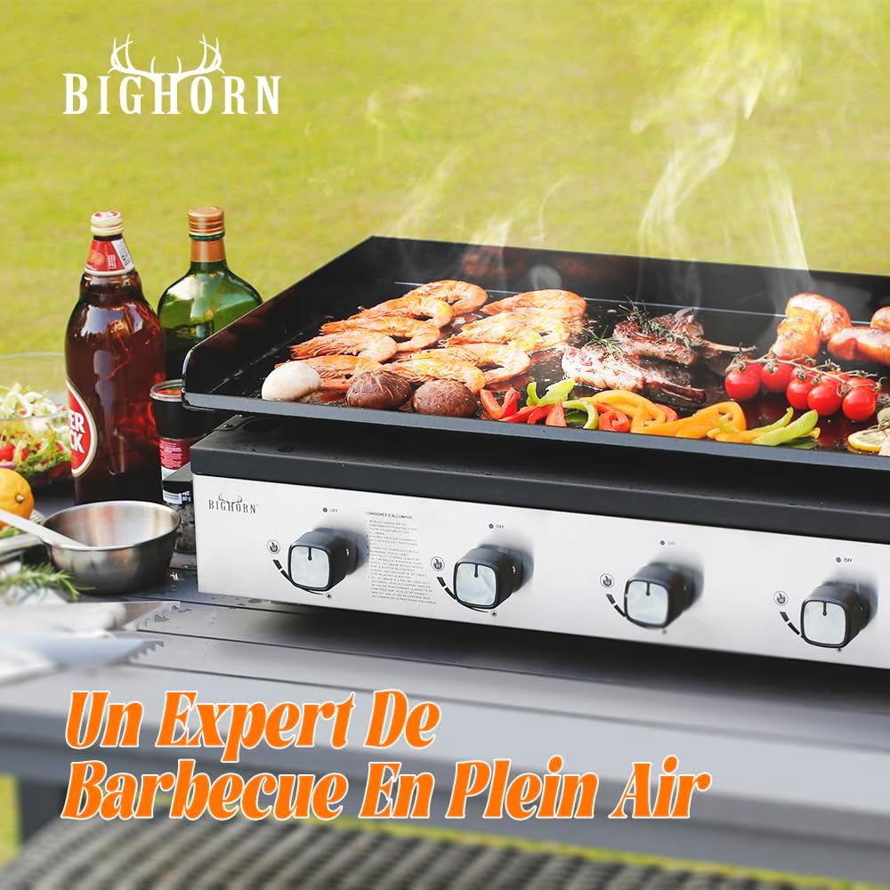 Churrasqueira a Gás BIGHORN Plancha Grill – Mesa – Portátil – 4 Queimadores