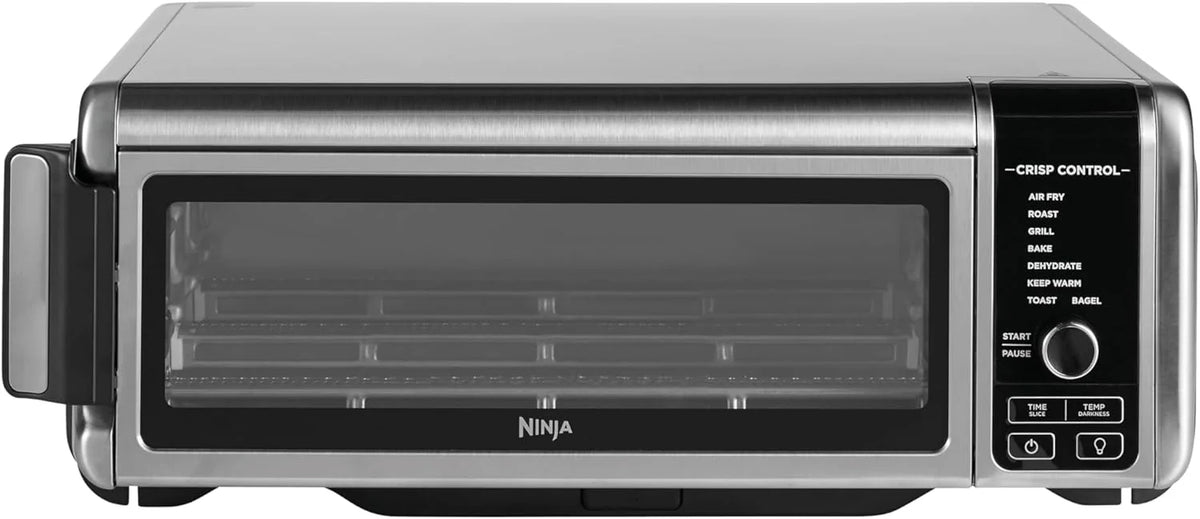Ninja Foodi 10 em 1, Forno Multifuncional, Mini Forno de Bancada Portátil, Fritadeira de Ar, Assar, Grelhar, Fazer Pizza e Mais, 10 Funções de Cozedura, Prata/Preto, DT200EU