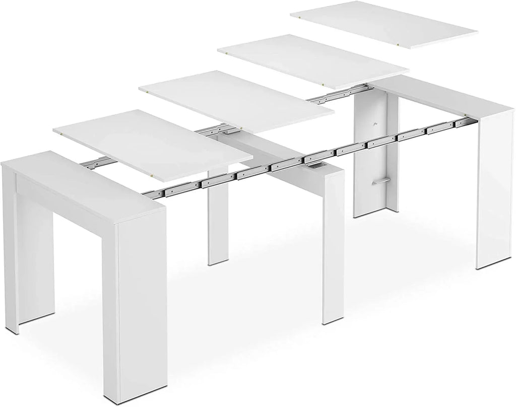 Mobelcenter - Mesa de Jantar Consola Extensível, Mesa para Sala de Estar, Hall ou Cozinha, Mesa Fole Extensível, Cor Cimento (1127)