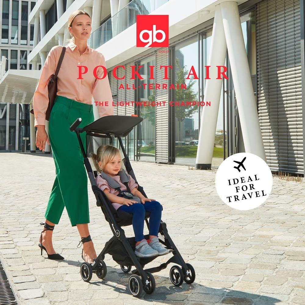 Gb Gold Pockit Air All Terrain - Carrinho de Bebê, Ultracompacto, De 6 Meses a 4 anos, 17 kg, Velvet Black