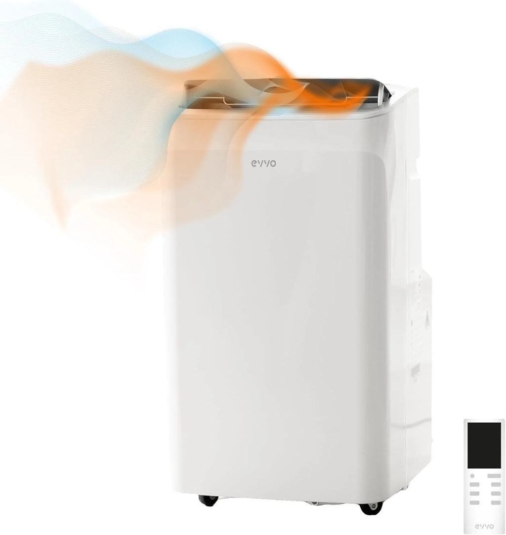 EVVO Ar Condicionado Portátil Frio e Quente, Classe A, 12.000 BTU, Controle Remoto e Timer 24h, 4 em 1, Desumidificador, Ventilação, Até 26 m2. (Modelo: CLIMA P12 Frio e Quente)