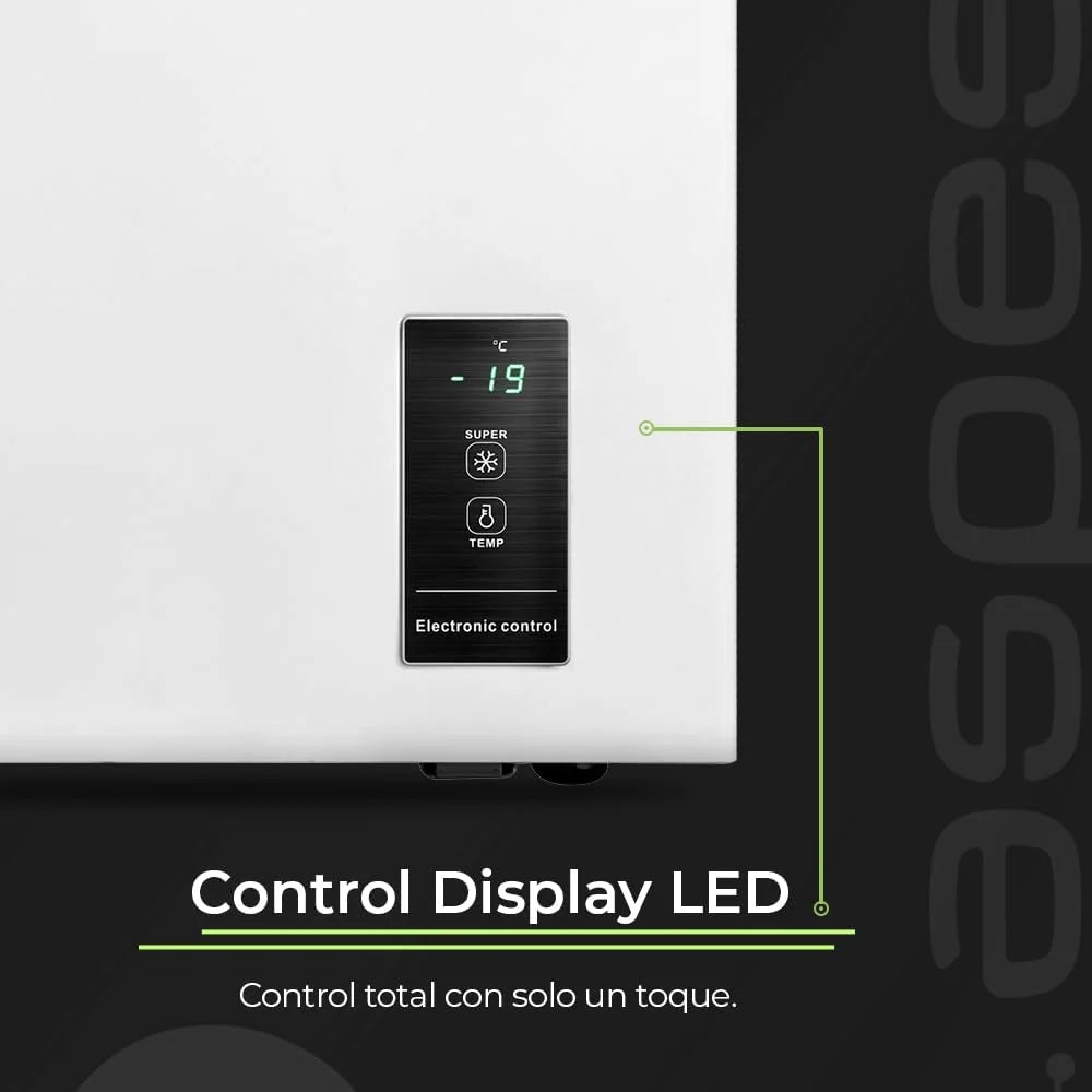 Aspes Congelador Horizontal Branco ACHH4500EDC. Capacidade 418 Litros, Dual Cooling, 2 Cestos, Baixo Nível de Ruído, Eficiência Energética Classe E