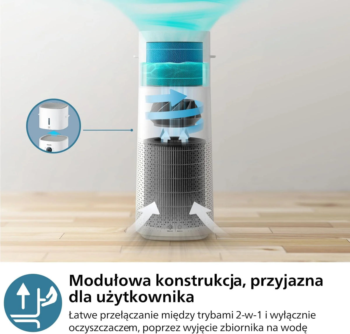 Philips Purificador e umidificador de ar 2 em 1 Série 3000, 131 m², filtro NanoProtect HEPA e filtro de carvão ativado removem 99,97% de todas as partículas invisíveis, Cor Branca (AC3737/10)