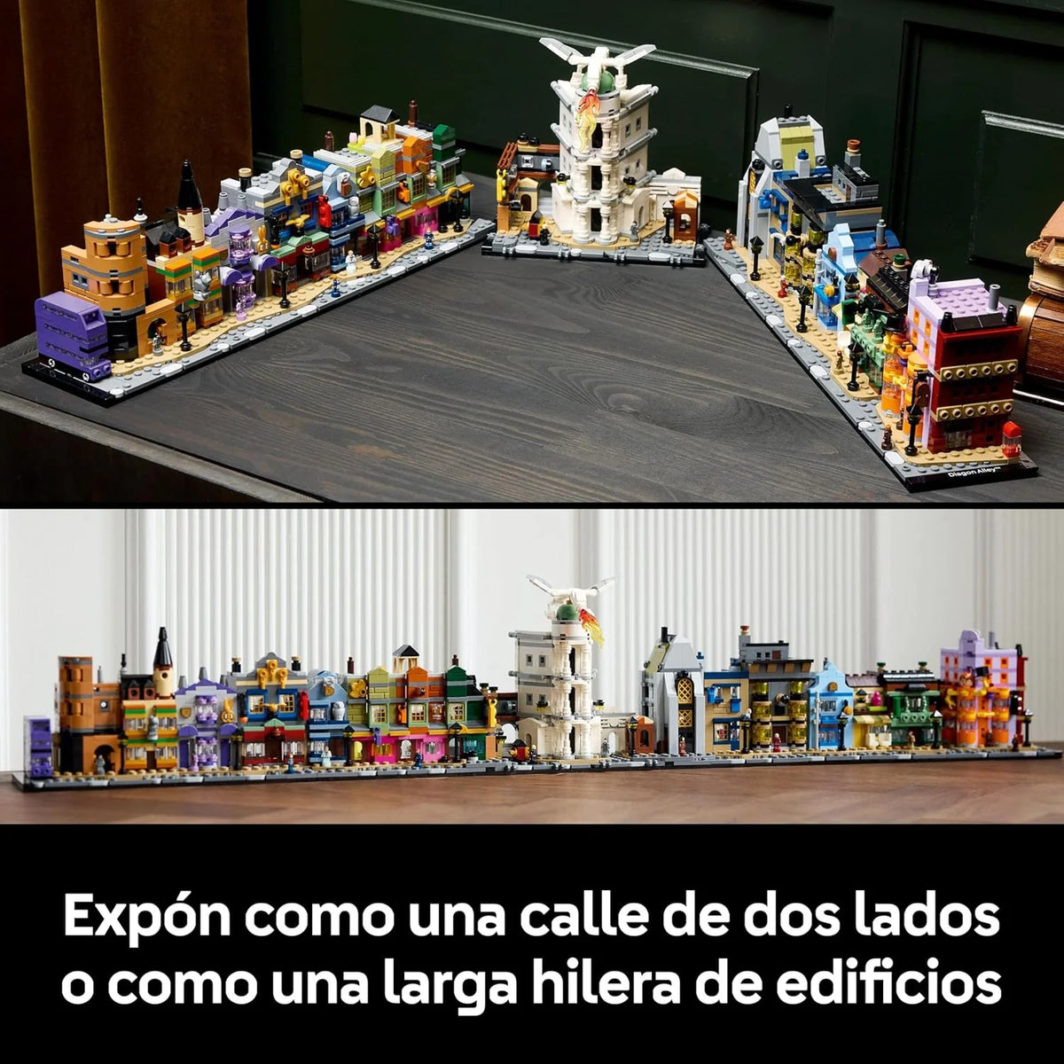 Harry Potter Lojas Mágicas do Beco Diagonal Maquete para Adultos e 12 Micro Figuras de Coleção, Nôitibus Andante, Presente para Mulheres e Homens, Decoração de Quarto, Conjunto de Magia 76444