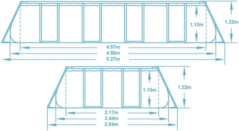 Piscina Retangular Bestway 16' x 8' x 48"/4,88 m x 2,44 m x 1,22 m