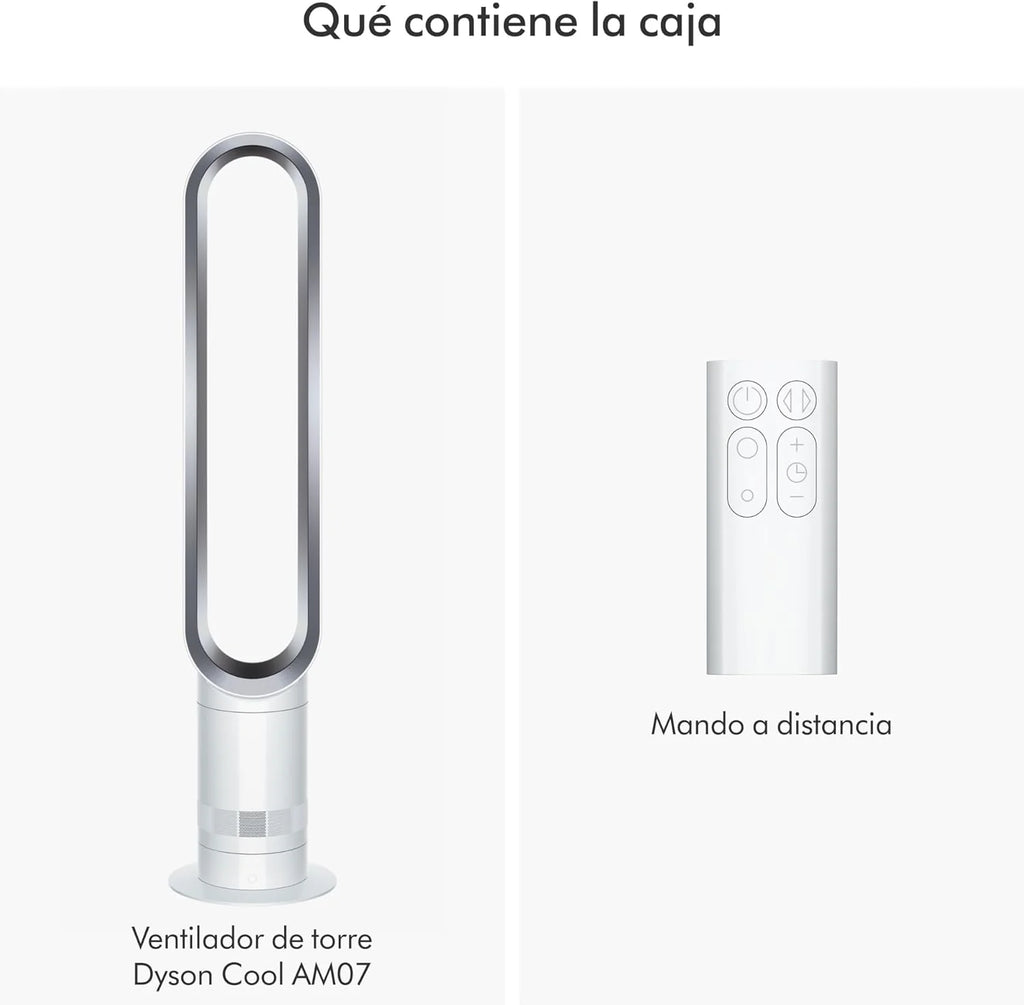 Ventilador de Torre Cool™ (AM07) Air Multiplier™, Ventilador Potente Sem Hélices com Tecnologia Air Multiplier™ (Branco/Prata)