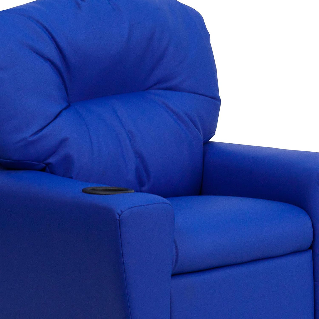 Poltrona Reclinável Infantil Contemporânea Flash Furniture com Porta-Copos, Madeira, Vinil Bege, 66,04 x 53,34 x 53,34 cm