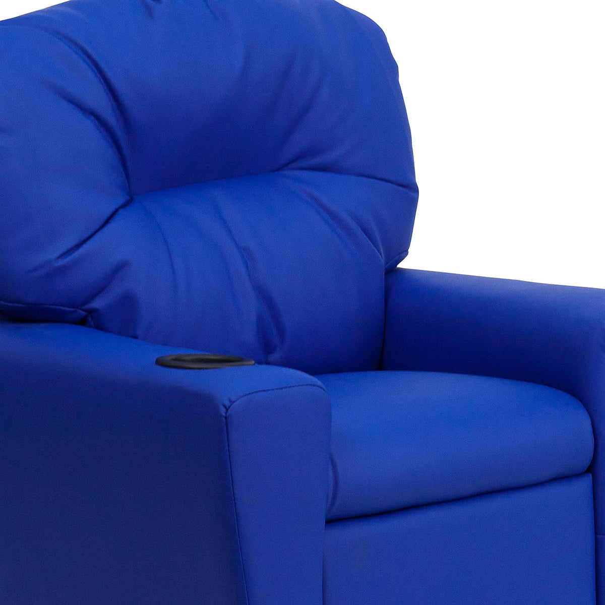 Poltrona Reclinável Infantil Contemporânea Flash Furniture com Porta-Copos, Madeira, Vinil Bege, 66,04 x 53,34 x 53,34 cm