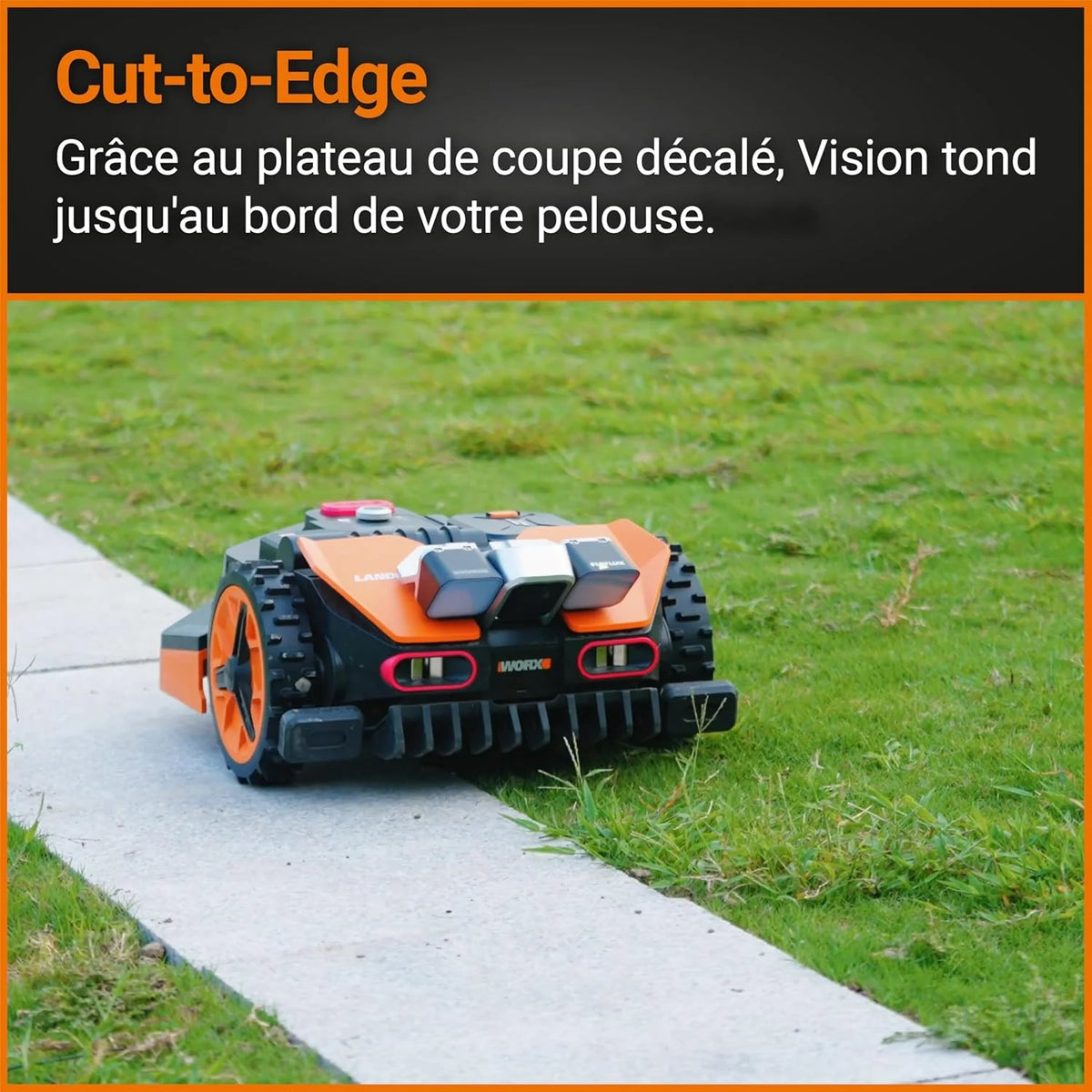 WORX Landroid Vision S250 WR202E Robô Cortador de Grama para Jardins de até 250 m² – Robô Cortador de Grama Inteligente sem Fio Delimitador – WiFi e Bluetooth – Prevenção Ativa de Obstáculos com