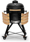 Kamado BONO BBQ Grande - Churrasqueira cerâmica Kamado com 6 acessórios - Churrasqueira Ø 59 cm com acessórios - Churrasqueira defumadora vermelha para pátio, varanda ou jardim