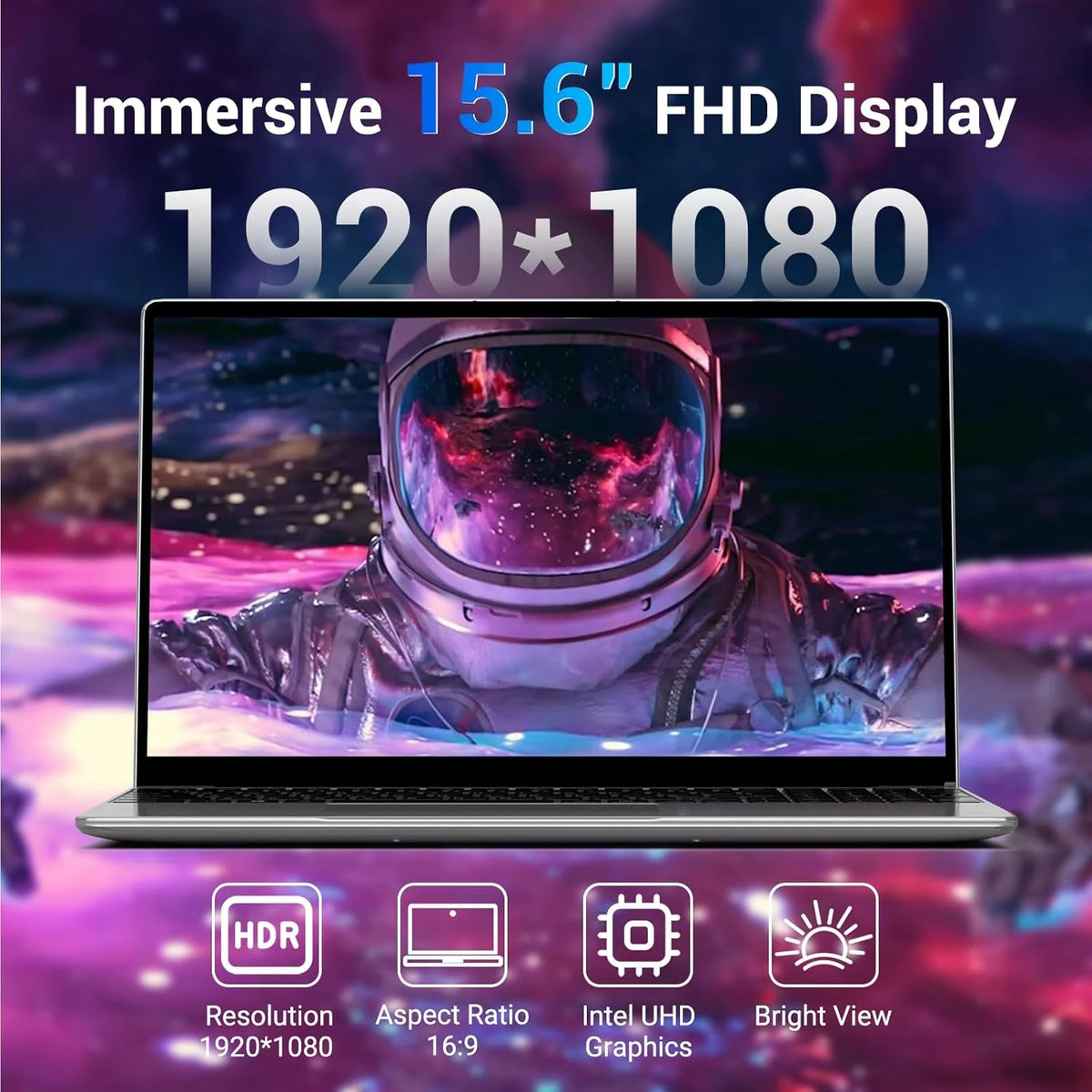 Notebook 15.6 polegadas, Win11 PC Portátil 16GB RAM 512GB SSD N95 CPU (até 3,4 GHz), Laptop IPS HD 1920 x 1080 FHD, com WiFi 5, HDMI, 2*USB 3.0, Type-C, Slot para Cartão TF