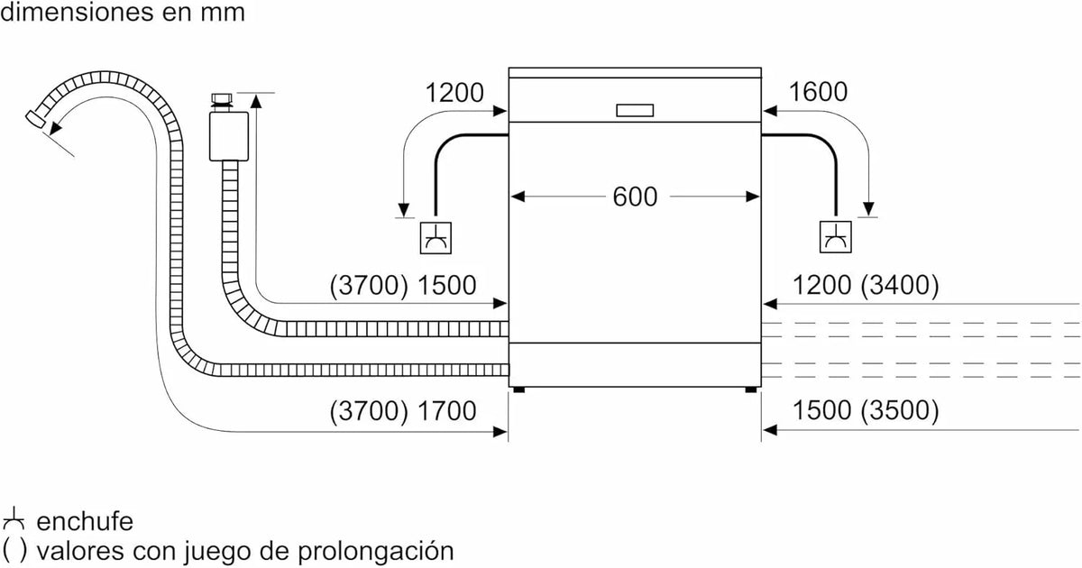 Lava-louças de encastre Balay, 12 serviços, 60 cm de largura, meia carga, programa rápido, silencioso, 3VF304NP