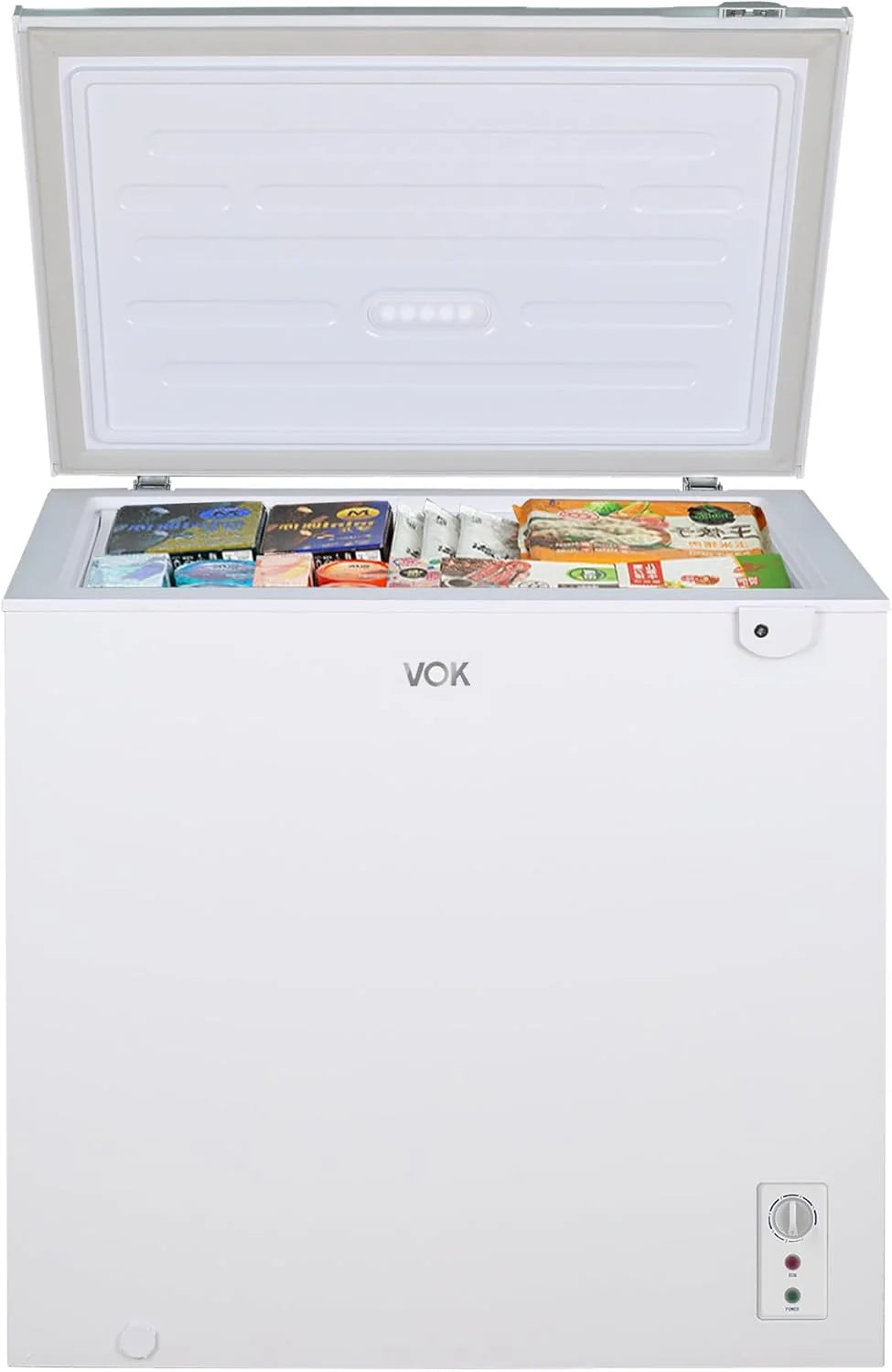 VOK Freezer Horizontal 194 L Largura 81,8 cm - Função Dupla, Congelamento Rápido, Luz LED, Trava de Segurança, Autonomia de 23 h, Branco