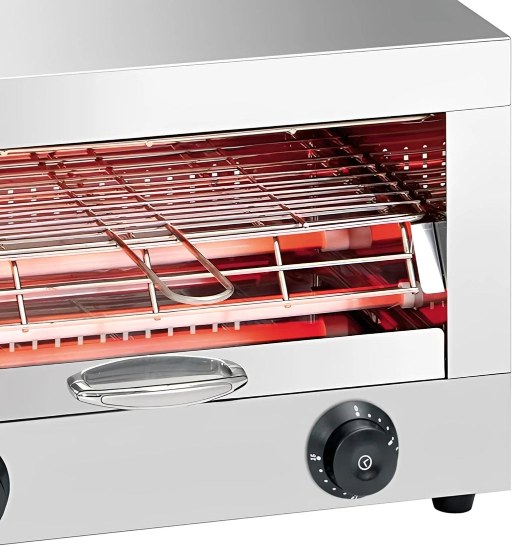 MBH - Torradeira industrial elétrica de 1 andar INOX para HOTELARIA. Forno torrador de pão profissional para bar e restaurante.