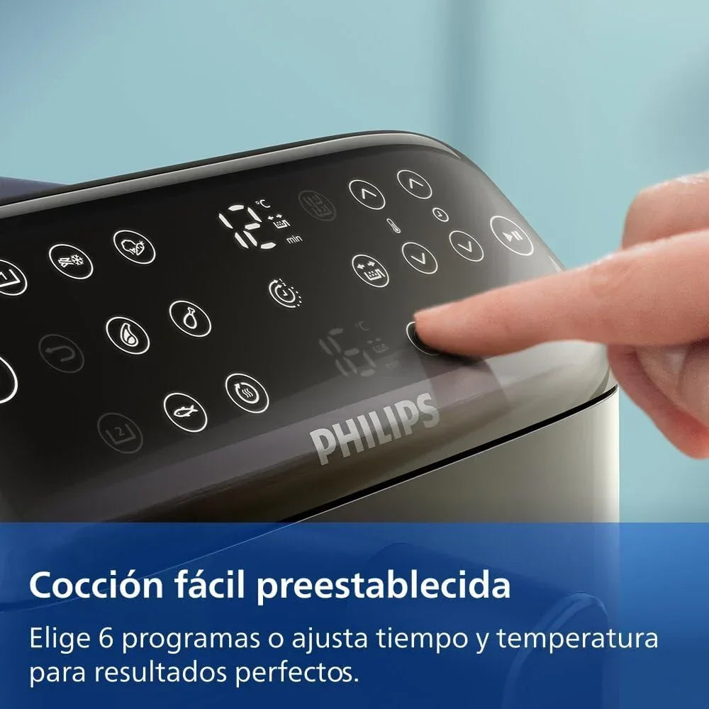 Fritadeira sem Óleo Philips Airfryer Série 4000 Cesto Vertical Duplo 10L – Tecnologia RapidAir, Sincronização, 2 Cestos Simultaneamente, 45% Menos Espaço, Revestimento Cerâmico Livre de PFAS, Janelas de Visualização (NA460/00)