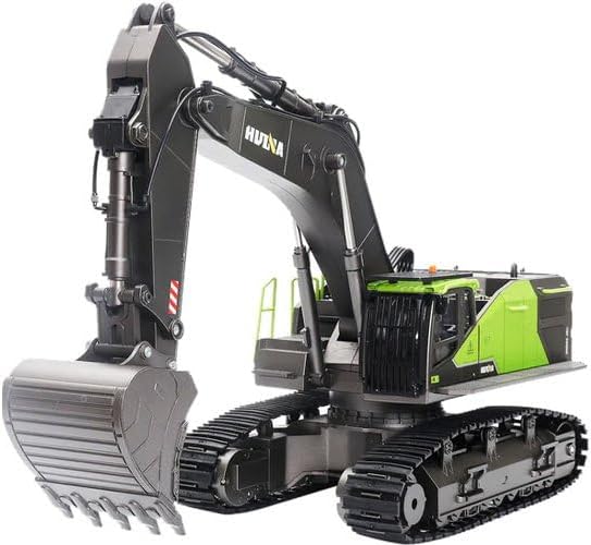 Escavadeira Brinquedo Grande 1:14, Escavadeira de Brinquedo 22 Canais com Funções Completas, Escavadeira de Controle Remoto RC +2 Baterias+3 Acessórios, Brinquedo de Pá RC, Brinquedo de Guindaste para Crianças de 4 6 8 10 14+ Anos