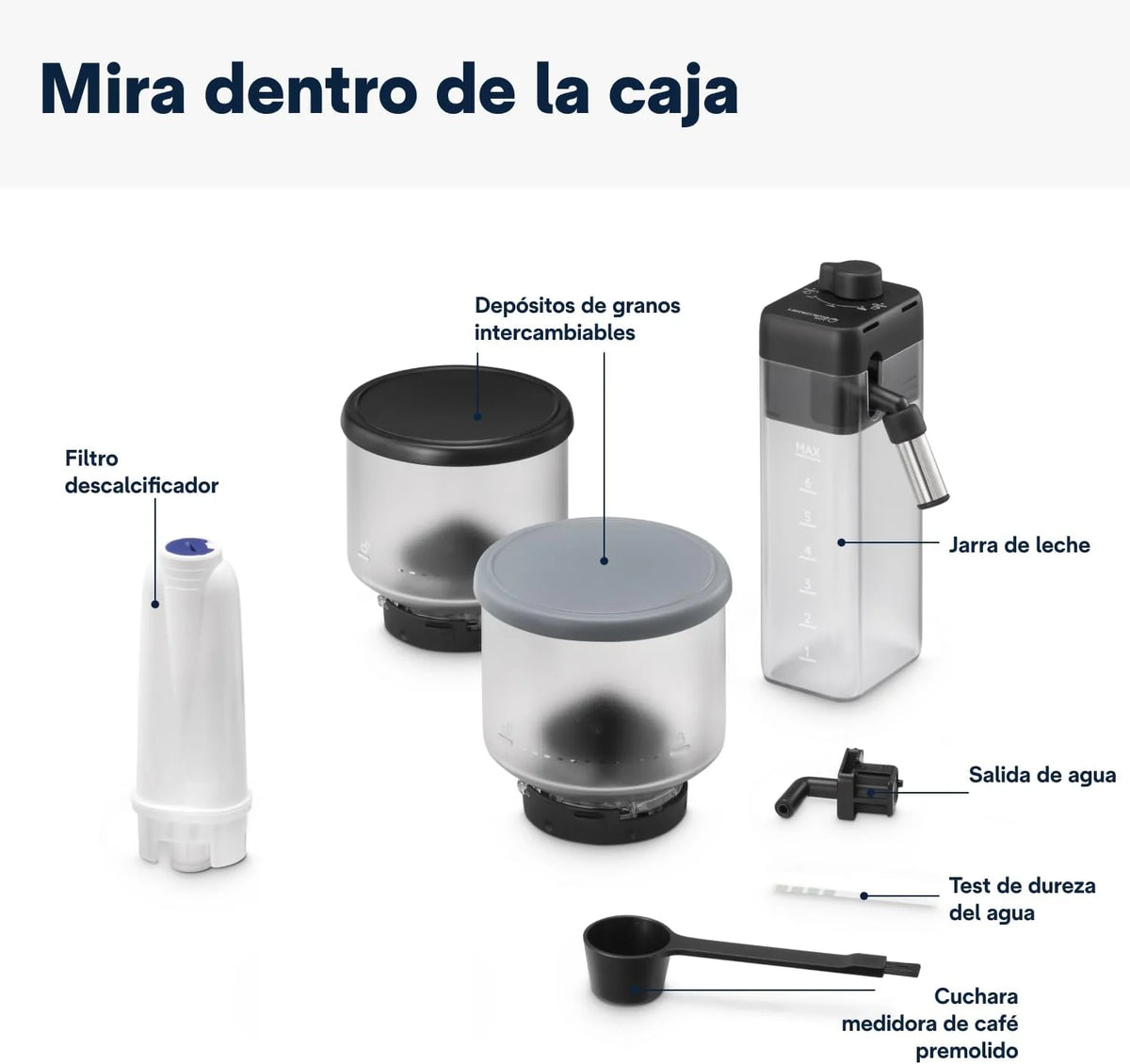 De'Longhi Rivelia EXAM440.55.G, Cafeteira Superautomática com LatteCrema Hot, Espumador de Leite Automático, Tamanho Compacto, 16 Receitas, Ecrã Tátil a Cores, Cinzento