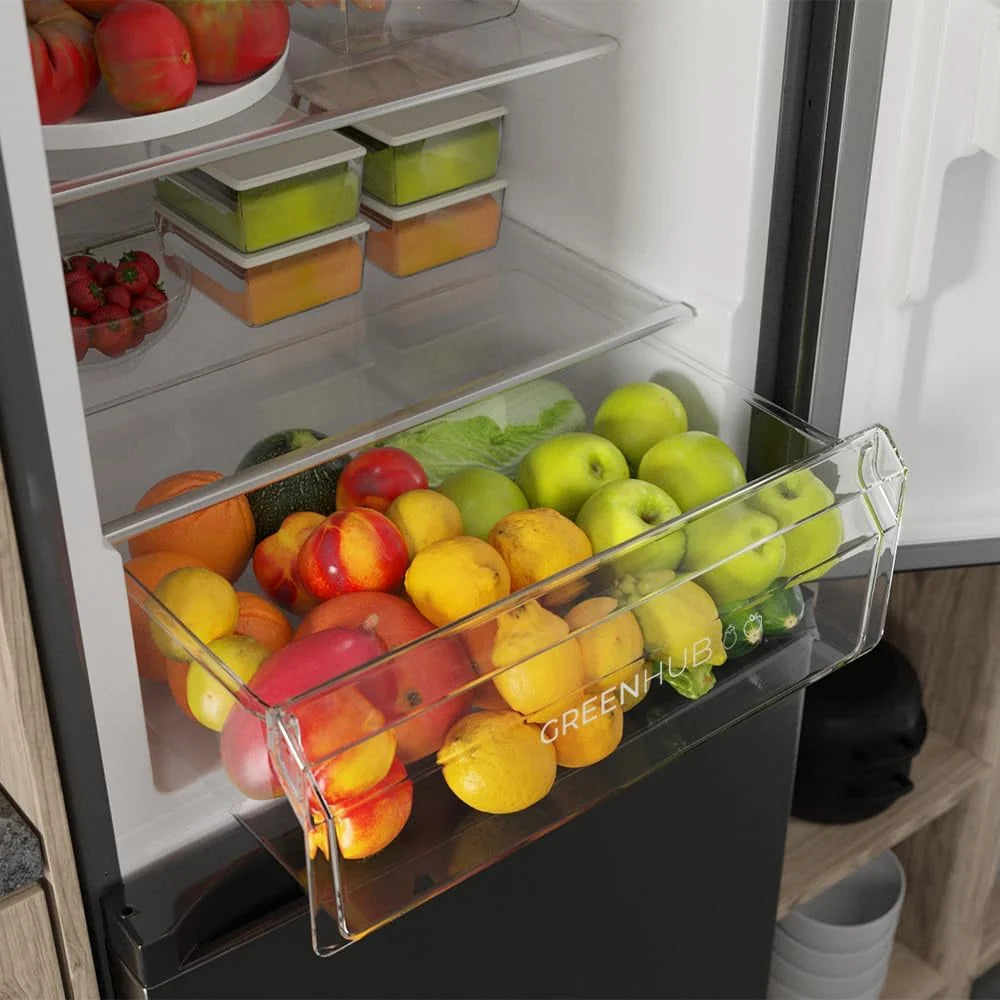 Cecotec Frigorífico Combinado 2 Portas com Dispensador de Água Bolero CoolMarket Combi 296 DF WD Dark E. 296L, 60cm de largura, Funções FastCooling, FastFreezing e DeFrost, LED interior, Inox Escuro