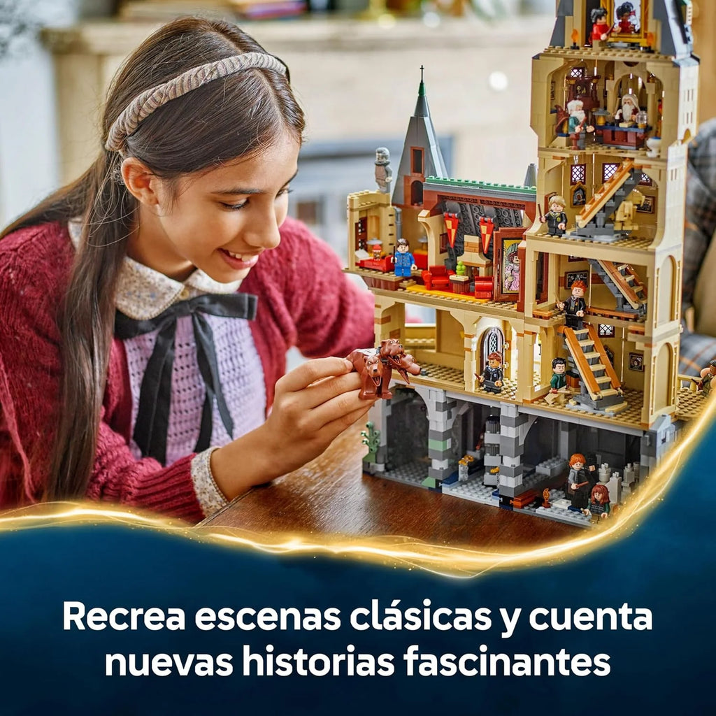 Harry Potter Castelo de Hogwarts: Torre Central – Castelo de Brinquedo com Sala das Chaves Voadoras e Xadrez Mágico – 12 Minifiguras – Presente para Crianças a partir de 10 Anos 76454