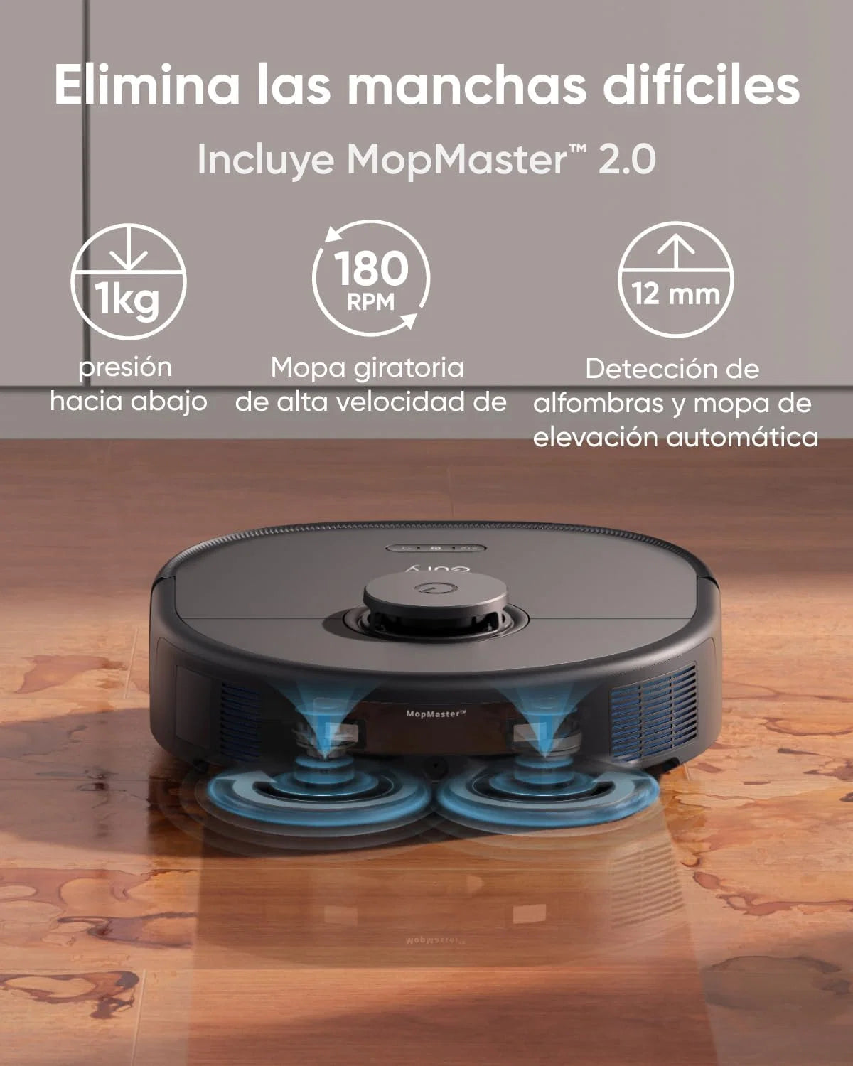Aspirador Robô eufy X10 Pro Omni com Estação de Esvaziamento Automático e Panos Giratórios, Esfregão Duplo com Elevação Automática de 12 mm, Detecção de Tapetes, Anticolisão AI, Lavagem e Secagem Automática, Preto
