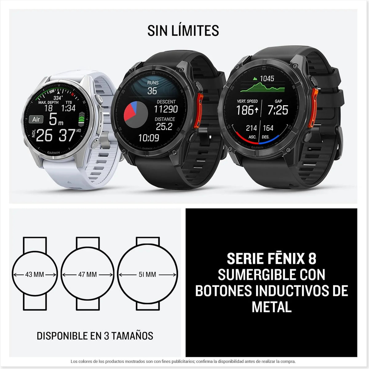 Garmin fēnix 8-51mm - Relógio GPS Multiesportivo de Alta Performance com Tela sensível ao toque AMOLED, Lanterna LED, Alto-falante e Microfone Integrados, Mapas e até 29 dias de autonomia, Preto