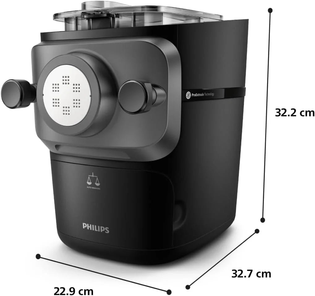 Philips Máquina de Massa Série 7000 - Tecnologia ProExtrude, Pesagem automática, 8 discos modeladores, Massa perfeita, Fácil de limpar, Preto (HR2665/93)