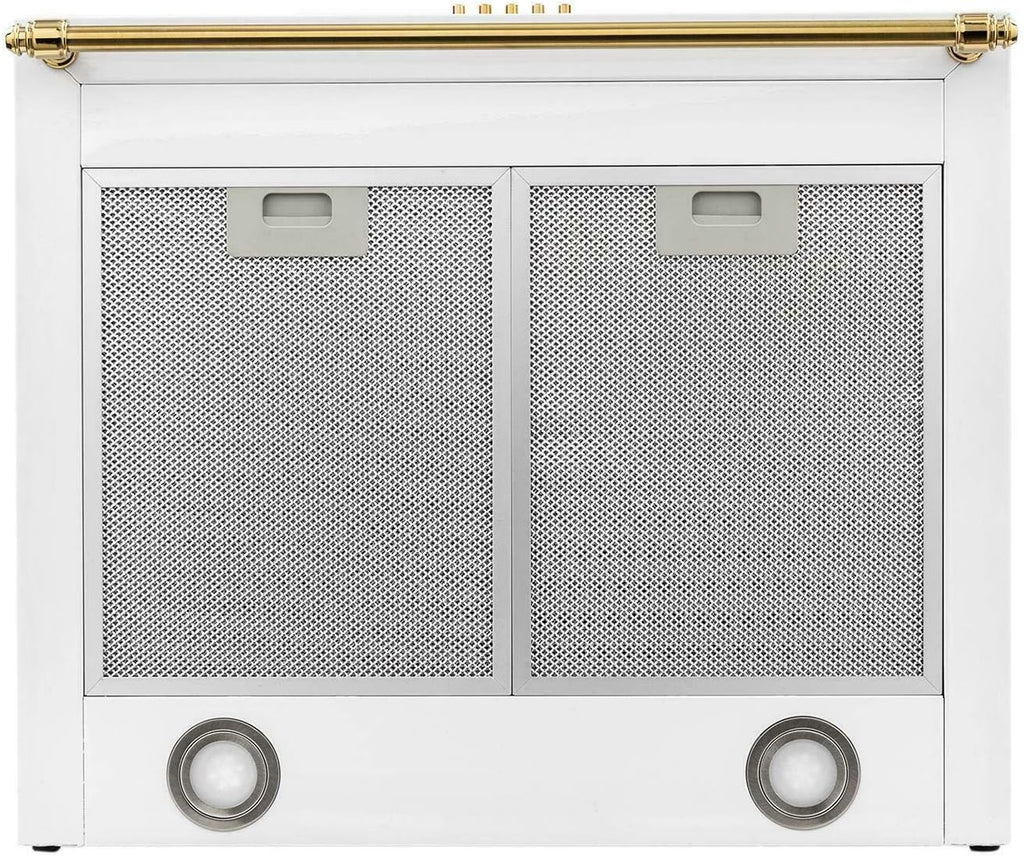 Klarstein Montblanc - Coifa de Parede 60 cm, 3 Níveis de Potência, Sucção de 610 m³/h, Potência de 165W, Kit de Montagem Incluso, Exaustor com Saída de Ar, Filtro de Alumínio, LED, Branco