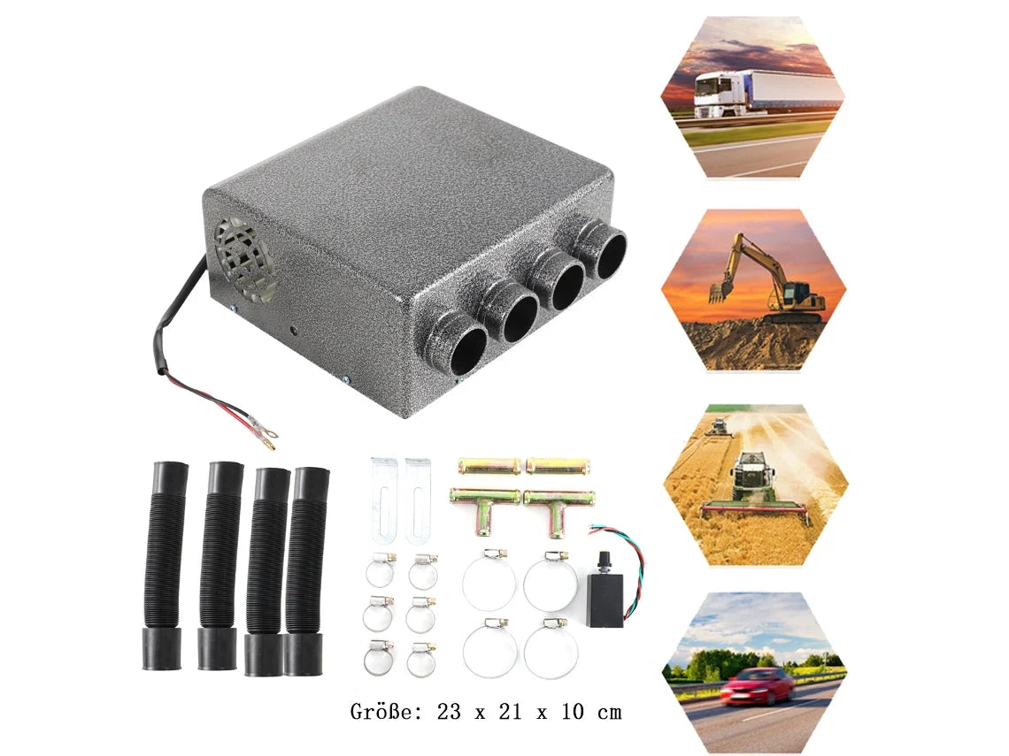 Aquecedor de Carro, 12V, 80W, Núcleo de Aquecimento de Cobre, Eficiente em Energia, Baixo Ruído OEM