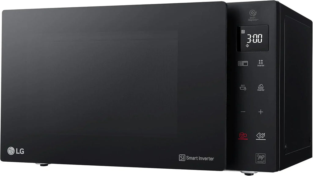 Forno Micro-ondas LG MH6535GIS com Tecnologia Inverter e Grill de Quartzo, 25 Litros de Capacidade, 1000 W, Programas Automáticos, Níveis de Potência Ajustáveis para Cozimento Ideal e Função EasyClean, Preto