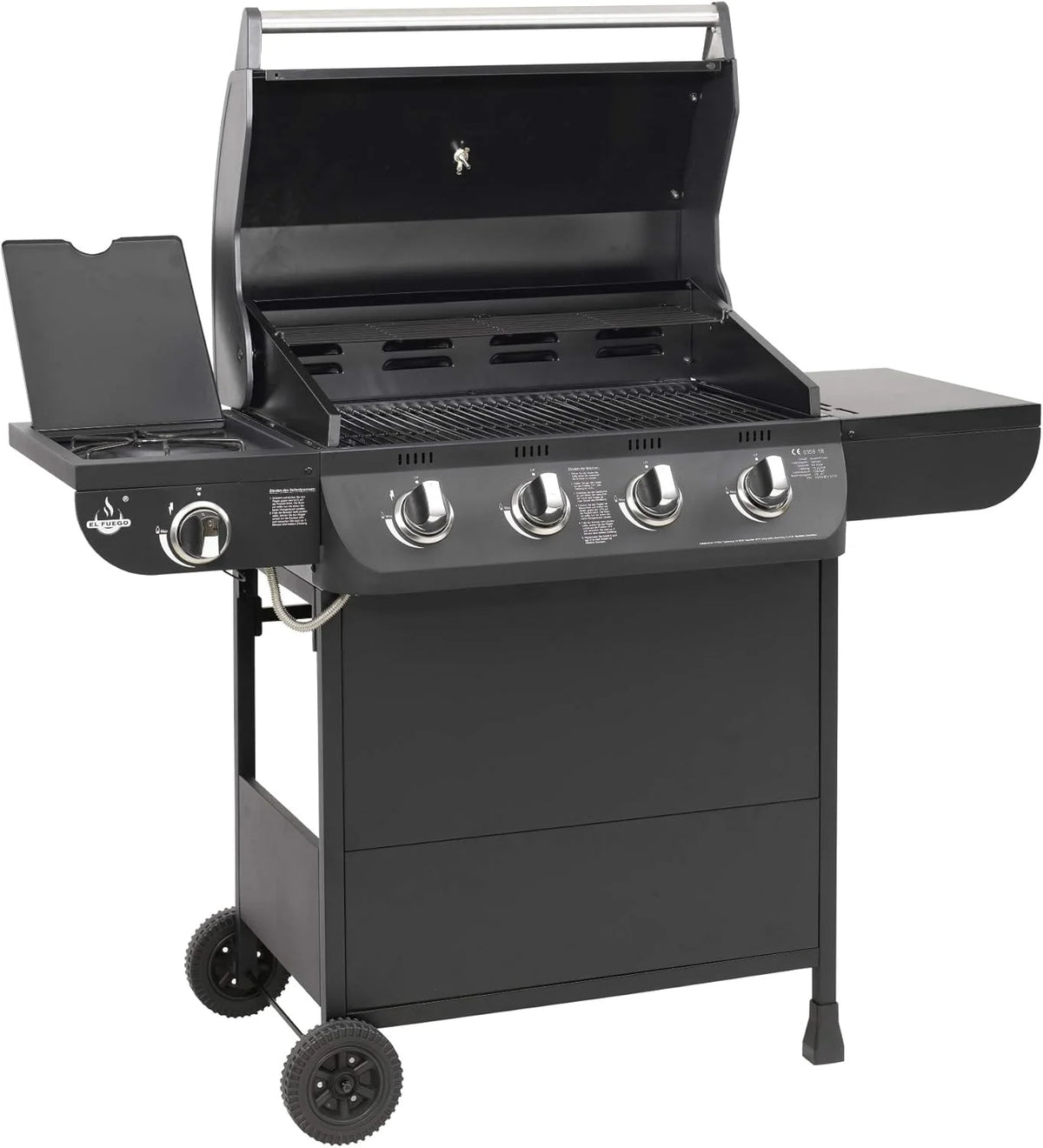 Churrasqueira a gás "COLUMBUS" 4 + 1 queimador da El Fuego® Churrasqueira BBQ sobre rodas, churrasqueira a gás Barbecue AY 563