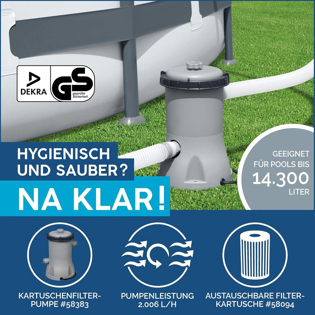 Bestway Steel Pro MAX - Piscina Estrutural Redonda (366 x 100 cm, Inclui Bomba Filtrante, Efeito Madeira)