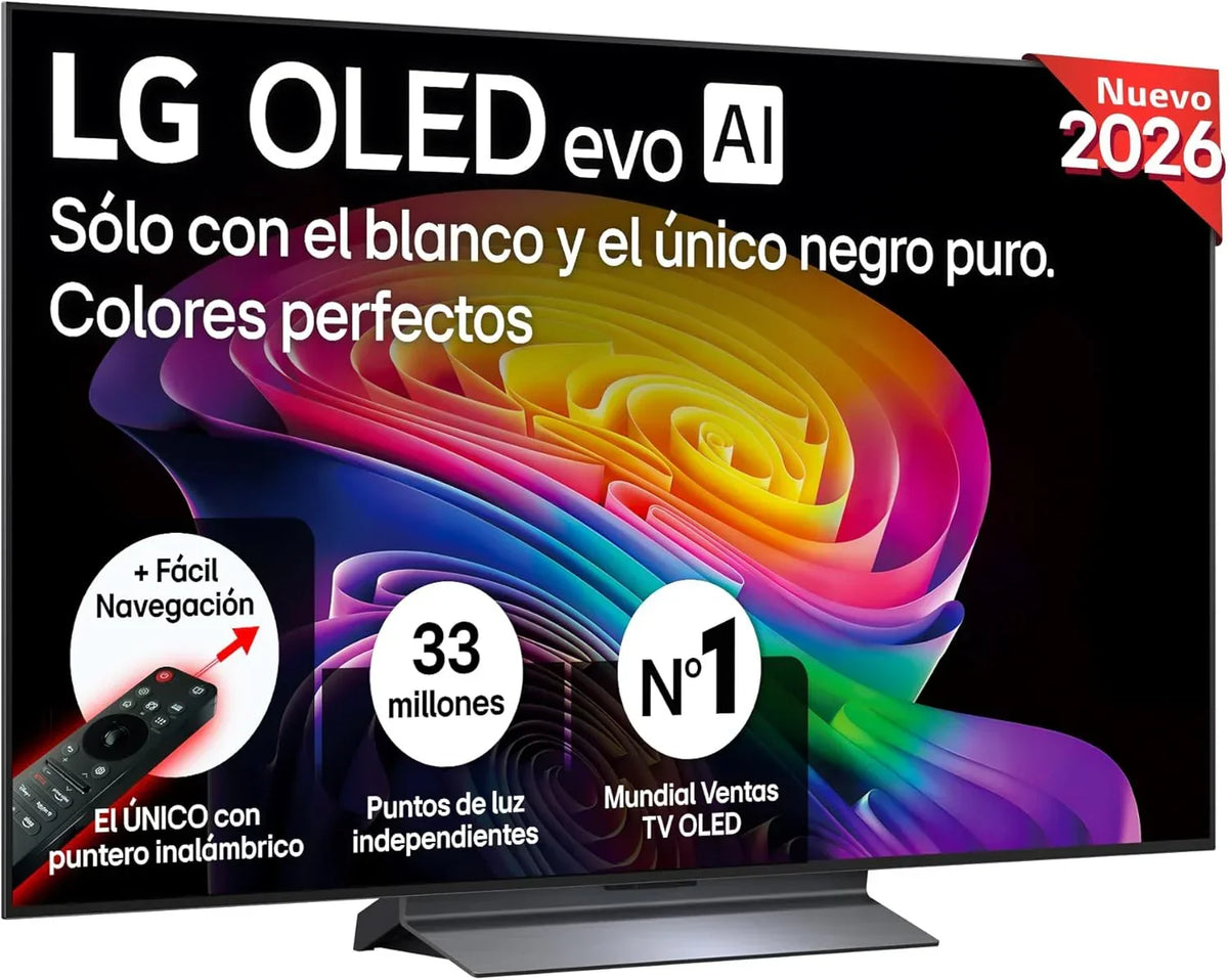 LG OLED65C54LA - TV 65", OLED EVO 4K, Smart TV AI C5, WebOS 25, Super Upscaling, Dolby Vision e Dolby Atmos, AMD FreeSync, Alexa/Google Assistant, Preto