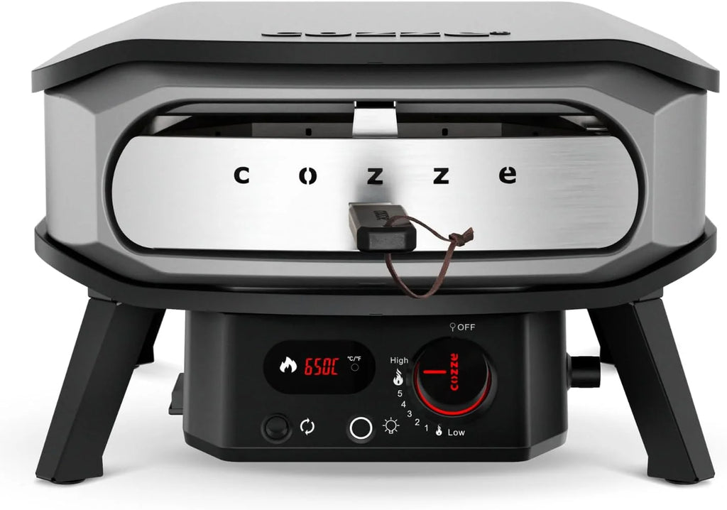 Forno de pizza a gás PREMIUM ROTATE Cozze® – 13” – 30 mbar – forno giratório de aço inoxidável com pedra de cordierita Ø34,5 cm – cozedura rápida e uniforme