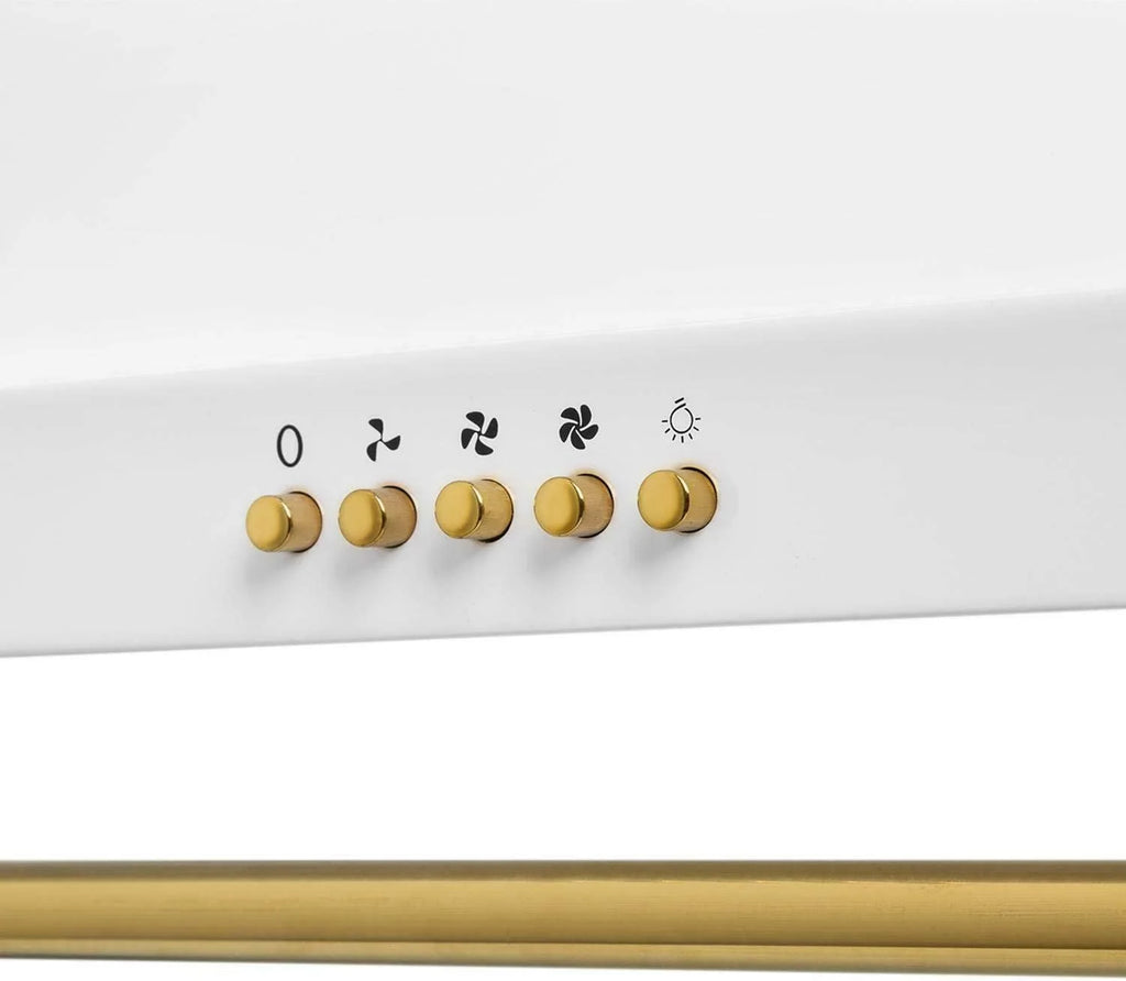 Klarstein Montblanc - Coifa de Parede 60 cm, 3 Níveis de Potência, Sucção de 610 m³/h, Potência de 165W, Kit de Montagem Incluso, Exaustor com Saída de Ar, Filtro de Alumínio, LED, Branco